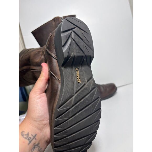 Teva De La Vina tall boots brown waterproof leather sz 6 boho western steampunk - Picture 5 of 6